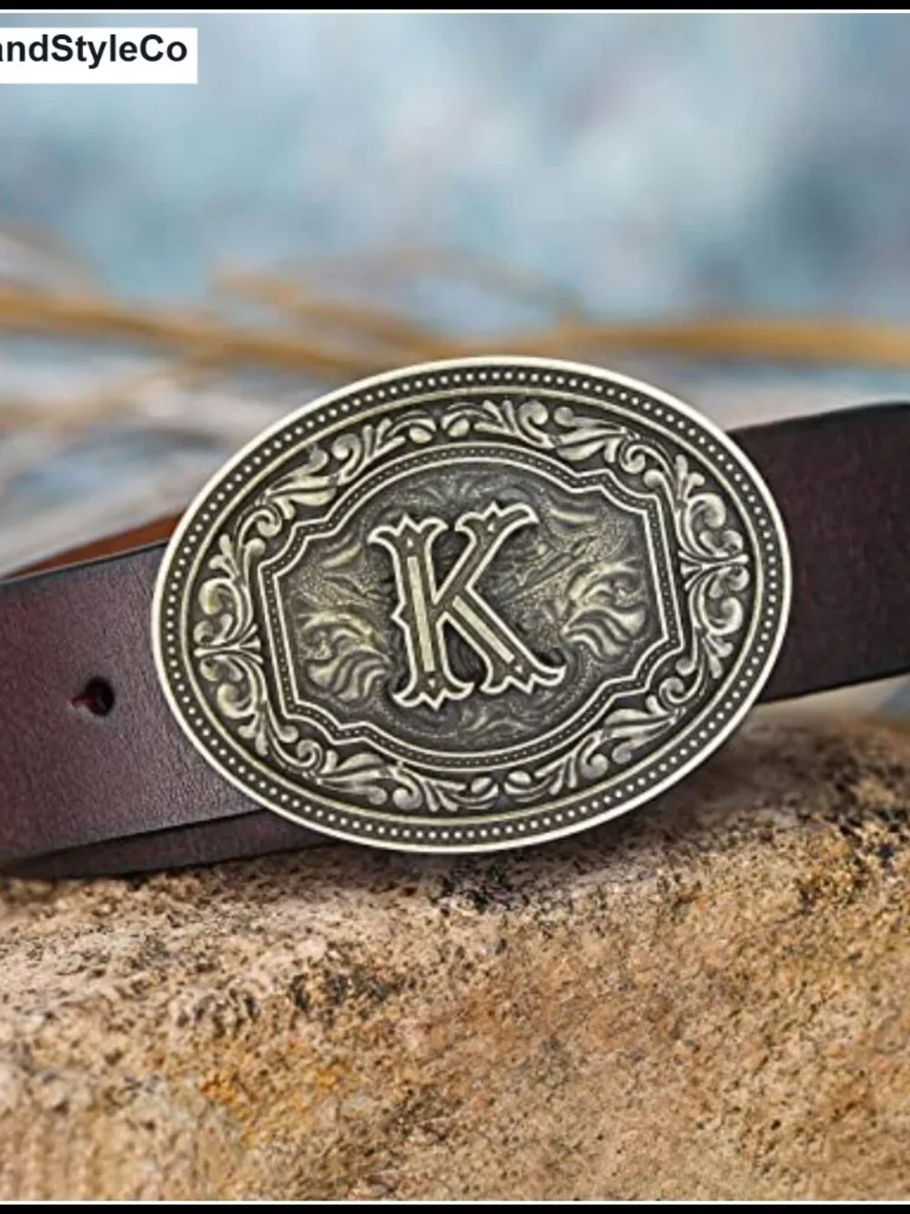 Western Initial Belt Buckle A-Z Zinc Alloy Vintage Cowboy Rodeo